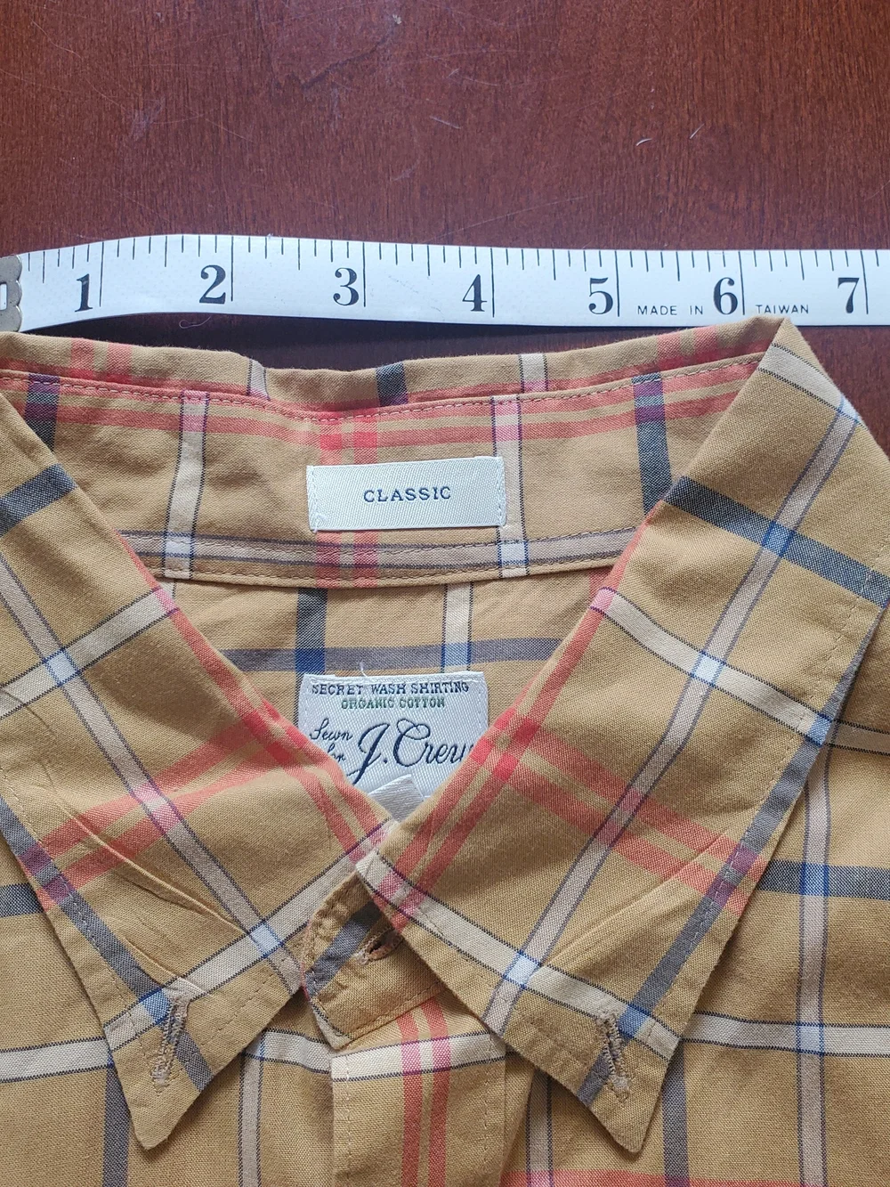 J. Crew Secret Wash Shirting Organic Cotton Men's Plaid Button-Down Shirt